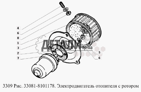 Электродвигатель отопителя с ротором (184)
